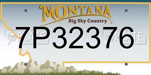7P32376 Montana License Plate