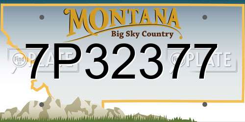 7P32377 Montana License Plate