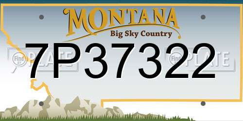 7P37322 Montana License Plate