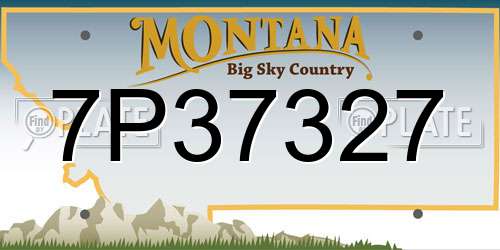 7P37327 Montana License Plate