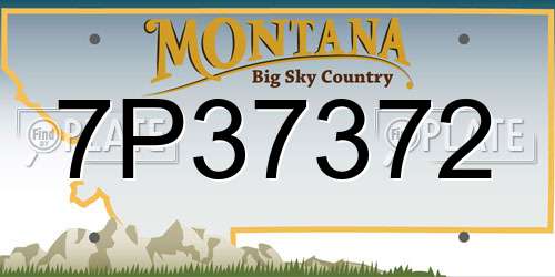 7P37372 Montana License Plate