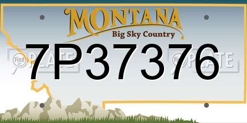 7P37376 Montana License Plate