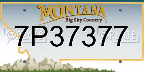 7P37377 Montana License Plate
