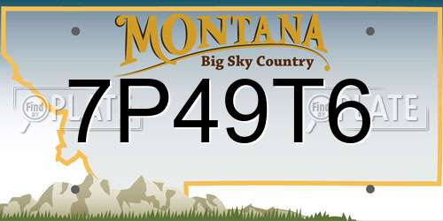 7P49T6 Montana License Plate