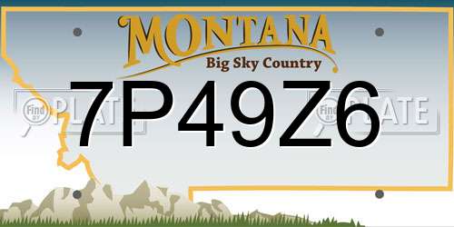 7P49Z6 Montana License Plate