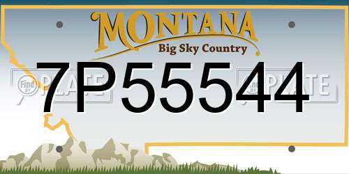 7P55544 Montana License Plate