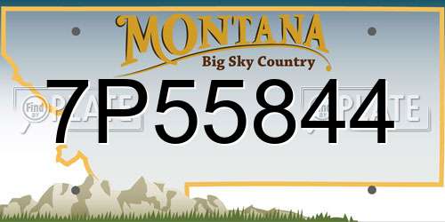 7P55844 Montana License Plate