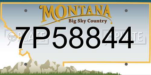7P58844 Montana License Plate