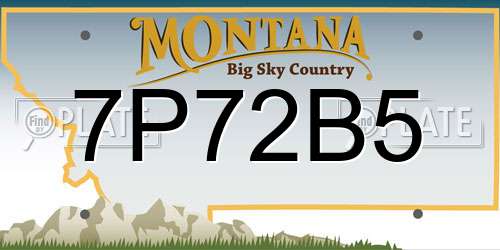 7P72B5 Montana License Plate
