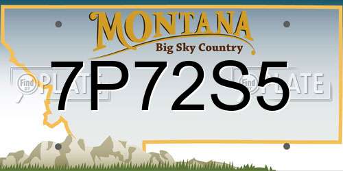 7P72S5 Montana License Plate