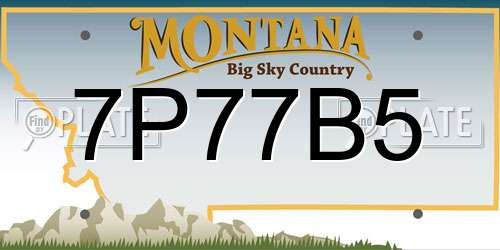7P77B5 Montana License Plate