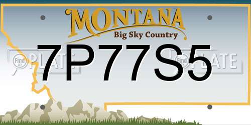 7P77S5 Montana License Plate