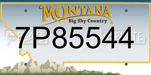 7P85544 Montana License Plate