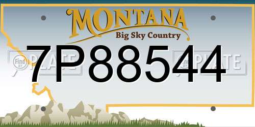 7P88544 Montana License Plate