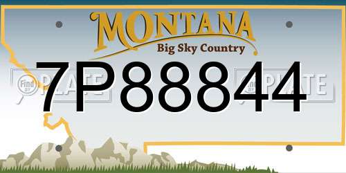 7P88844 Montana License Plate