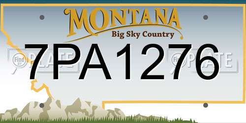 7PA1276 Montana License Plate
