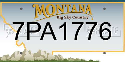 7PA1776 Montana License Plate