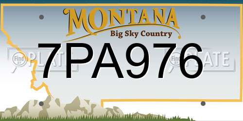7PA976 Montana License Plate
