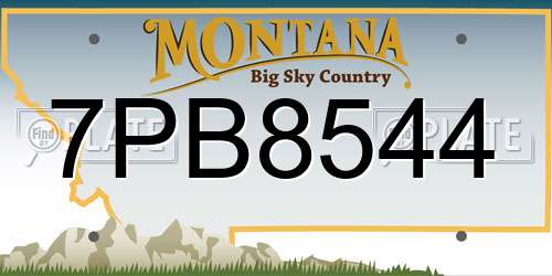7PB8544 Montana License Plate
