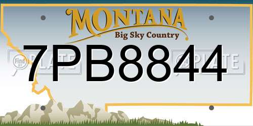 7PB8844 Montana License Plate