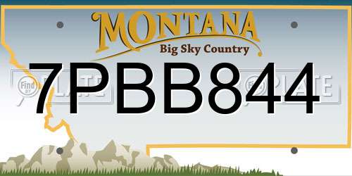 7PBB844 Montana License Plate