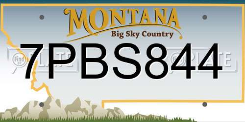 7PBS844 Montana License Plate