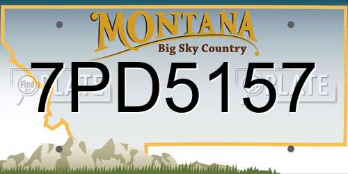 7PD5157 Montana License Plate