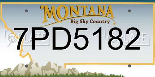 7PD5182 Montana License Plate