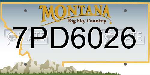 7PD6026 Montana License Plate