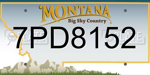 7PD8152 Montana License Plate