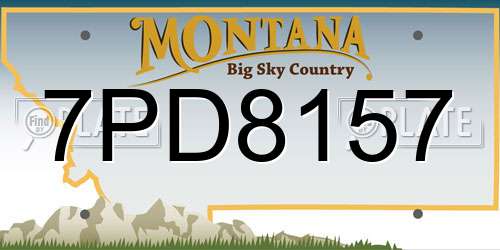 7PD8157 Montana License Plate