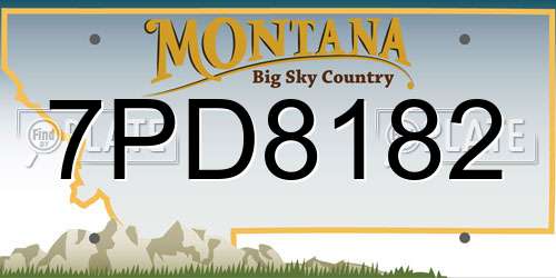 7PD8182 Montana License Plate