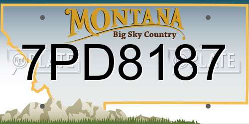 7PD8187 Montana License Plate
