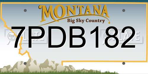 7PDB182 Montana License Plate