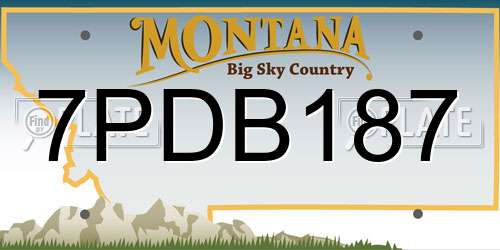 7PDB187 Montana License Plate