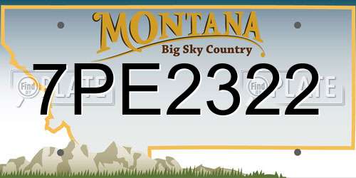 7PE2322 Montana License Plate
