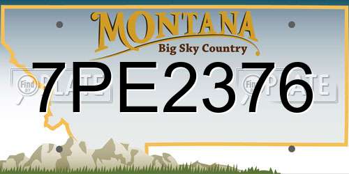 7PE2376 Montana License Plate