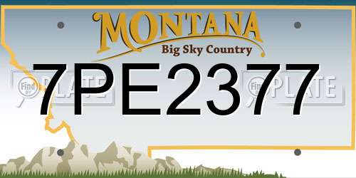 7PE2377 Montana License Plate