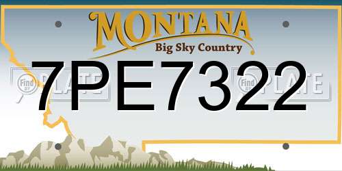 7PE7322 Montana License Plate