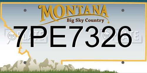 7PE7326 Montana License Plate