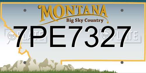 7PE7327 Montana License Plate