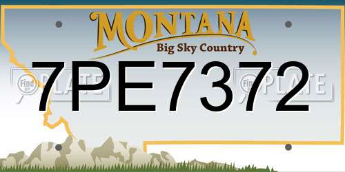 7PE7372 Montana License Plate
