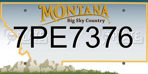 7PE7376 Montana License Plate