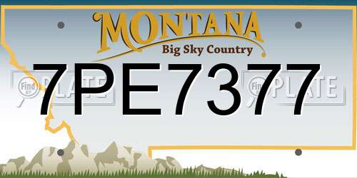7PE7377 Montana License Plate