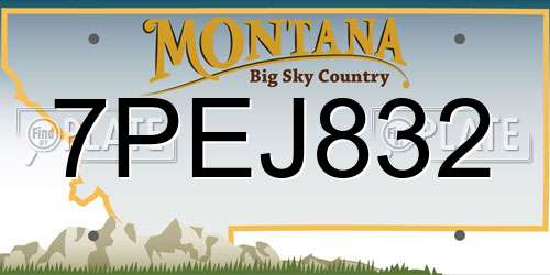 7PEJ832 Montana License Plate