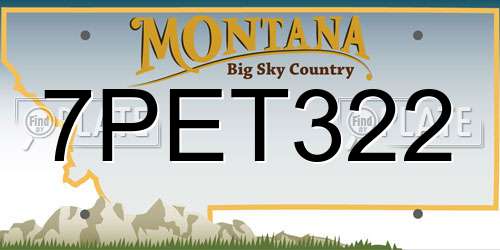 7PET322 Montana License Plate