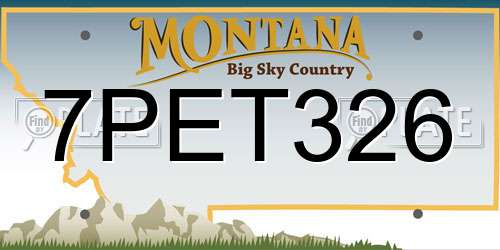 7PET326 Montana License Plate