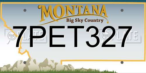 7PET327 Montana License Plate