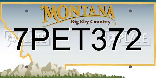 7PET372 Montana License Plate