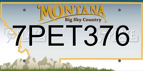 7PET376 Montana License Plate